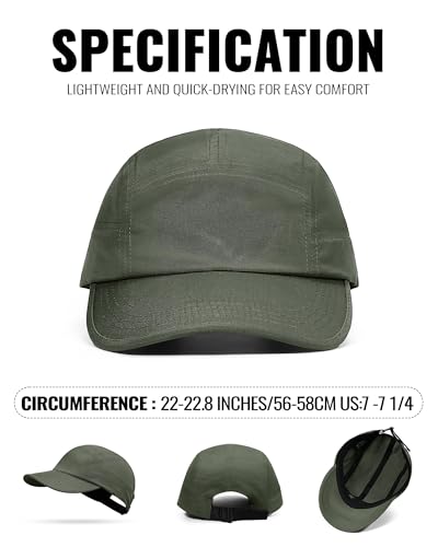 Croogo 5 Panel Running Hat Quick Dry Baseball Cap Sun UV Sports Outdoor Cap - color: Wbbc3-green
