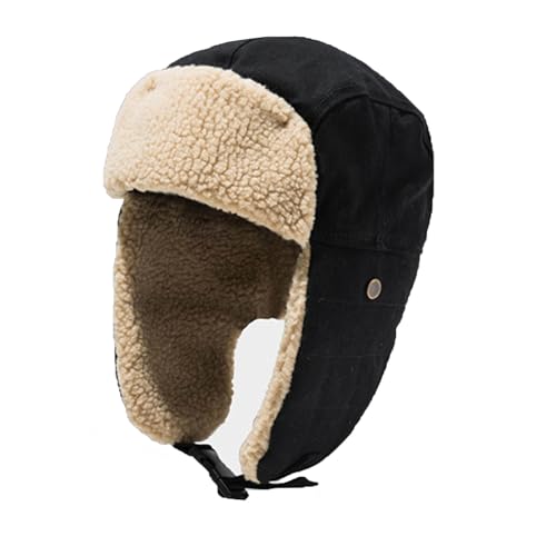 Winter Thermal Hunting Trapper Hat for Men Women Cold Weather Hats Russian Ushanka Snow Cap Cycling Earflap Hat - color: Orange