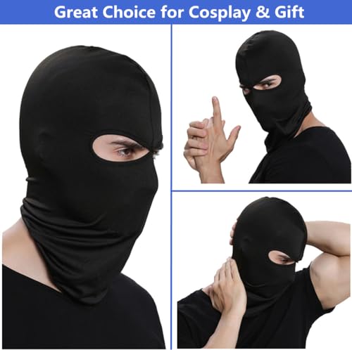 bodbop Balaclava Ski Face Mask Windproof Full Head Mask Sun UV Protection Face Cover for Men Women Outdoor Sports Cycling Cap - color: Black