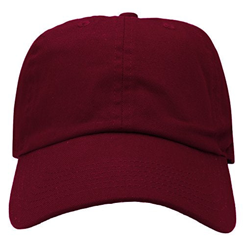 Falari Classic Baseball Cap Dad Hat 100% Cotton Soft Adjustable Size - color: Burgundy