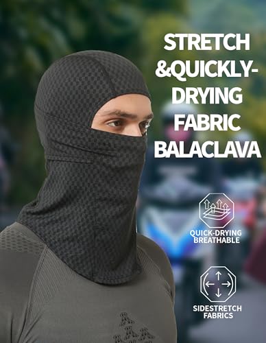 Summer Balaclava Cycling Full Face Mask Cooling Ice Silk UV Protection Breathable Face Cover for Men & Women - color: Black