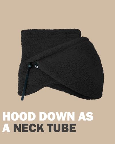 Shy Velvet Sherpa Hood Balaclava Wind-Resistant Ski Mask for Men and Women - color: Black