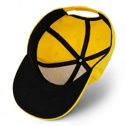 Flat Brim Hats for Men - Gothic Style Skull Hat Leather Pattern - Hip-Hop Snapback Hat Skeleton Hats for Men - color: 03.skeleton-2-yellow