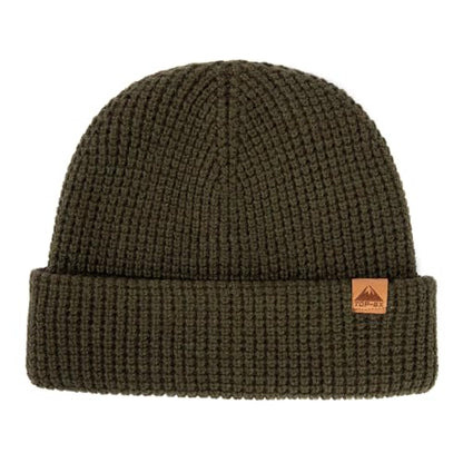 TOP-EX Oversized Merino Wool Waffle Beanie, L XL XXL Winter Watch Cap - color: Armygreen(waffle), size: X-Large-XX-Large