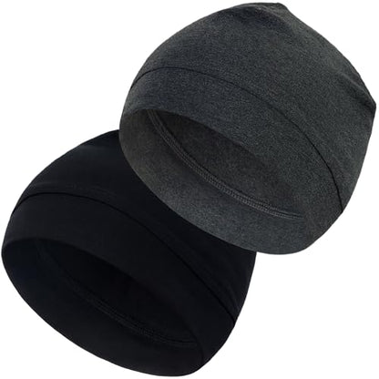 100% Cotton Skull Caps for Men Women, Sleeping Cap Beanie for Locs - color: Set a