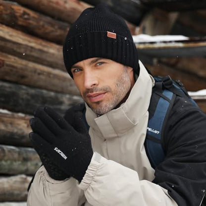 Wmcaps Fleece Lined Knit Beanie for Men Women, Soft Warm Winter Hat - color: Smoky Grey