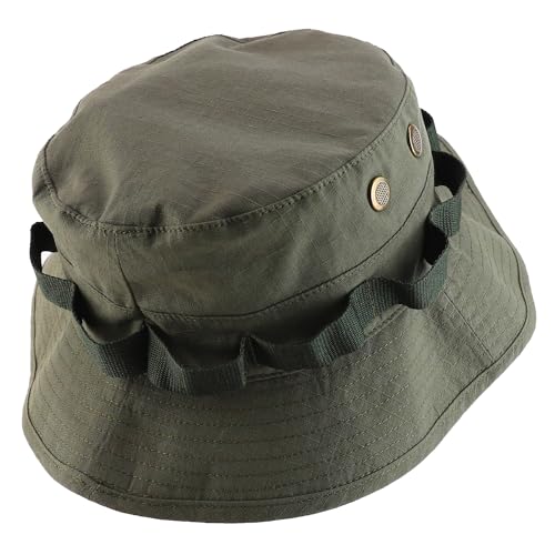 Armycrew Ripstop Fabric Jungle Combat Boonie Hat Fits upto 2XL - color: Olive, size: Medium