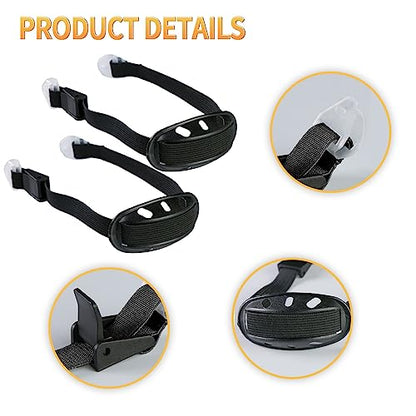 Saihisday 4Pack Universal Hard Hat Chin Strap, Helmet Chin Strap with Black Elastic Strap and Chin Cup Multi-Point Adjustment Black - color: Black