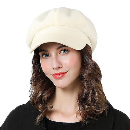 Sumolux Women Beret Newsboy Hat French Cap Classic Winter - color: Beige