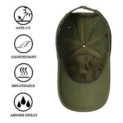 IIN American Flag Baseball Cap for Men Women Low Profile USA Army Tactical Operator Military Plain Dad Hat - color: Olive