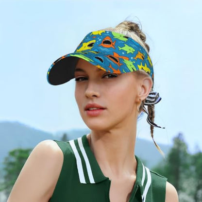 Leopard Print Sun Visor Hat Adjustable Sports Beach Cap for Men Women - color: 22