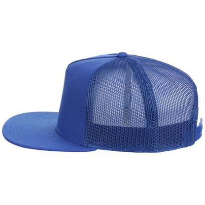 Lids Blank Essential 5-Panel Trucker Adjustable Snapback Hat - color: Royal Blue