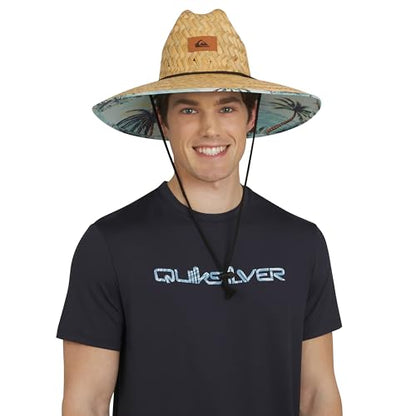 Quiksilver Men's Wide Brim Outdoor Lifeguard Straw Sun Hat - color: Aqua, size: Large-X-Large