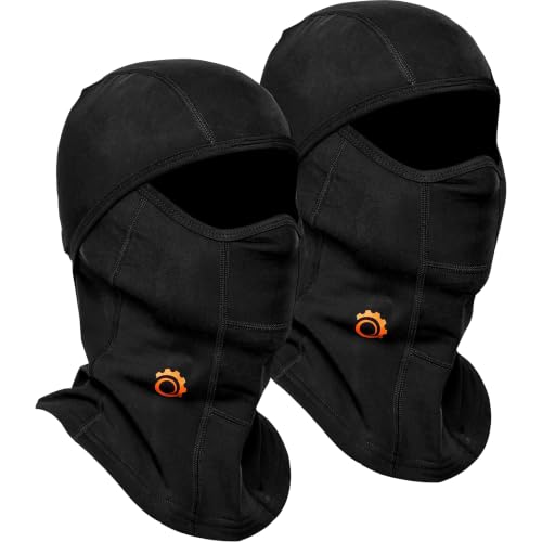 GearTOP Balaclava Ski Mask for Men and Women, Winter Motorcycle Face Mask - color: Black 2 Pack
