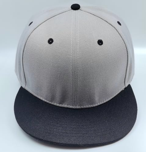 Back Closure Big Size Baseball Cap Hiphop Flat Peak Plain Sport Hats Oversize Large Men Fitted Caps - color: Black Gray