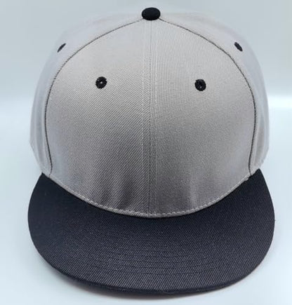 Back Closure Big Size Baseball Cap Hiphop Flat Peak Plain Sport Hats Oversize Large Men Fitted Caps - color: Black Gray