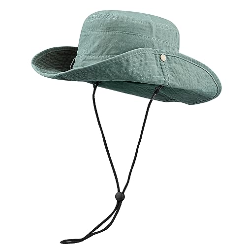 Clakllie Reversible Packable Boonie Fishing Hat UV Protection Sun Beach Hat - color: S-hjy6-green