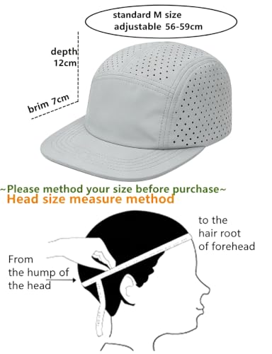 COOLSOME Five Panels Hat Basic Daily Wear Breathable Mesh Airy Quick Dry Cap - color: Laser Mesh|light Gray M 56-60cm