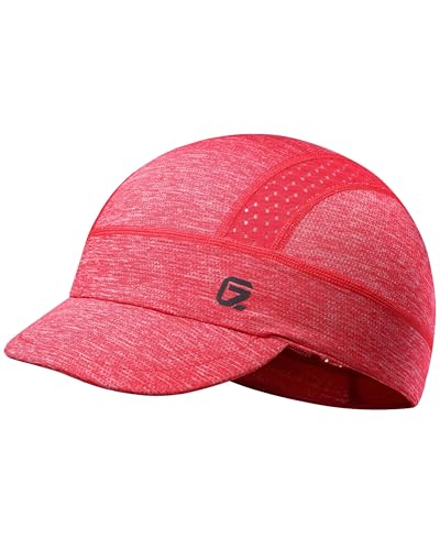 GADIEMKENSD Cooling Cycling Cap, Skull Cap Helmet Liner with Flip Brim, Sun Protection Running Under Helmet for Men Women - color: Red