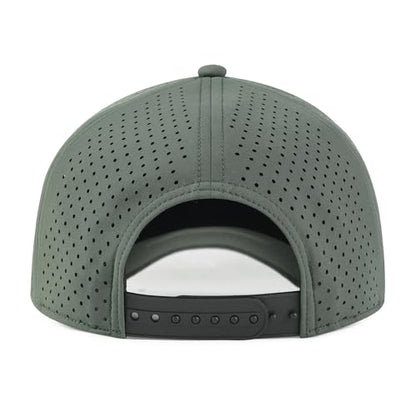 BOTVELA Men Adjustable Snapback Laser Cut Mesh Baseball Cap - color: Army Green