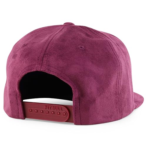 Trendy Apparel Shop Plain Suede Flat Bill Snapback Cap - color: Wine