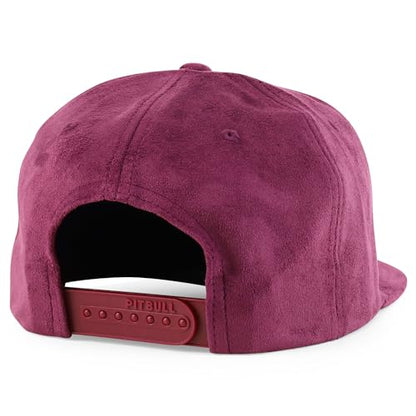 Trendy Apparel Shop Plain Suede Flat Bill Snapback Cap - color: Wine