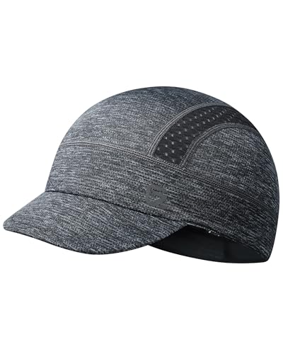 GADIEMKENSD Cooling Cycling Cap, Skull Cap Helmet Liner with Flip Brim, Sun Protection Running Under Helmet for Men Women - color: Dark Grey
