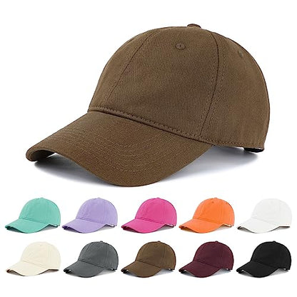 American Trends Women's Cotton Baseball Cap Soft Unstructured Plain Dad Hat - color: Brown