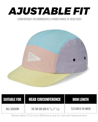 Clakllie Quick Dry Short Brim Hats for Men 5 Panel Running Hat Waterproof Baseball Cap Outdoor Hiking Hat Flat Bill Cadet Cap - color: Cdus-bssd2567-baby Blue