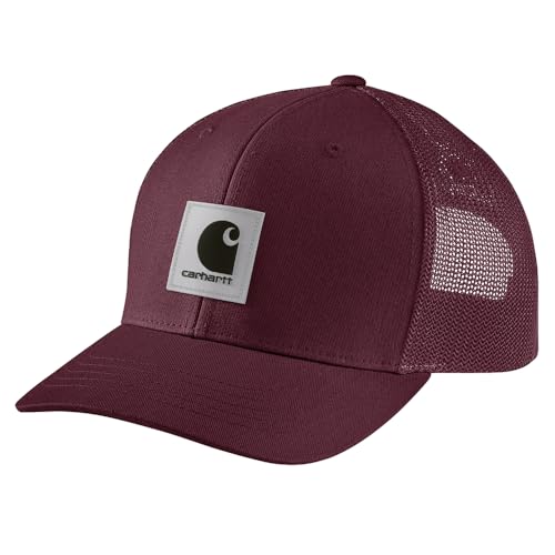 Carhartt Men's Rugged Flex Twill Mesh-Back Logo Patch Cap - color: Port