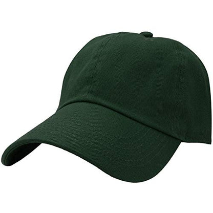 Falari Classic Baseball Cap Dad Hat 100% Cotton Soft Adjustable Size - color: Dark Green