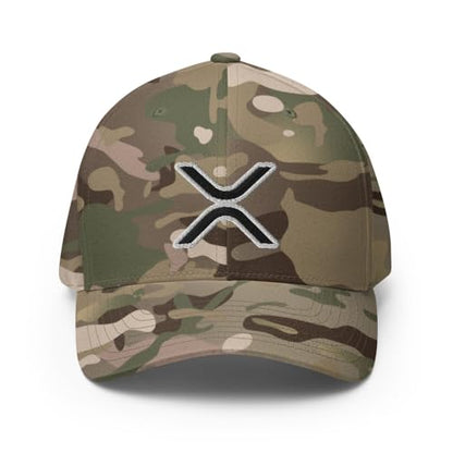FX XRP Fitted Hat Embroidered Curved Bill Mid Crown Closed-Back Structured Twill Cap - color: Multicam Green, size: Large-X-Large