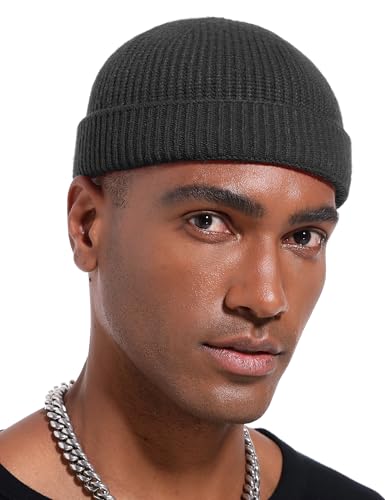 vidsel Thin Wool Fisherman Beanie Hat for Men Women Fall Winter Fashion Cap - color: 1-deep Gray