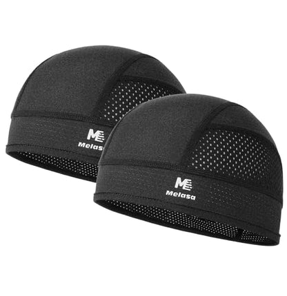 MELASA Cooling Skull Cap Breathable Sweat-Wicking Under Helmet - color: Black+black