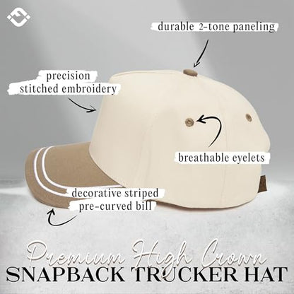 Funky Junque Women's 2 Tone Trucker Hats - color: Khaki/Beige