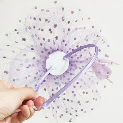 WLBON Fascinators Hat 20s 50s Headband Hair Clips Flower Mesh Veil Feather Headpiece Headwear Women Halloween Carnival Cocktail Wedding Church Cosplay Dress Up Birthday Tea Party Accessories Purple - color: Light Purple