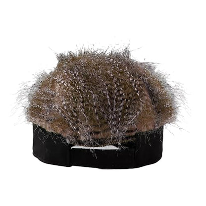 Mens Novelty Sun Visor Beach Hat Short Hair Wigs UV Protection Adjustable Golf Dad Cap Funny Hip Hop Rave Party Trucker Hat - color: Brown & White