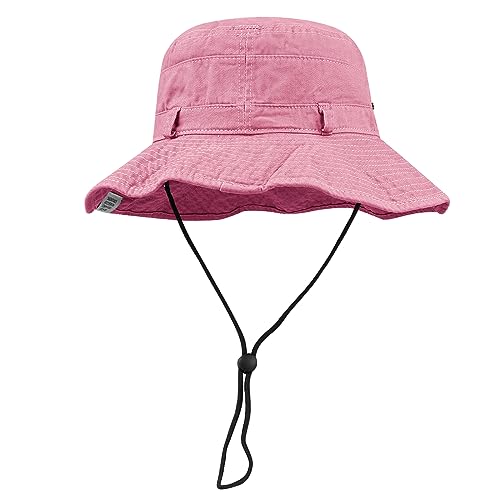 Clakllie Reversible Packable Boonie Fishing Hat UV Protection Sun Beach Hat - color: S-hjy6-pink