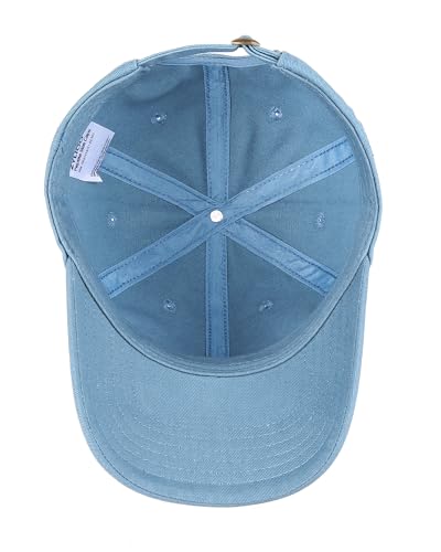 Zylioo Small Baseball Cap for Men Women, Adjustable Unstructured Dad Hat - color: Denim Blue-fits 21.7"-22.4"/55cm-57cm