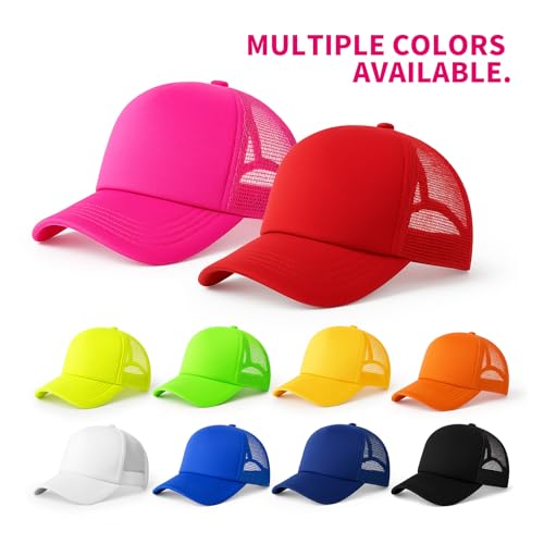 10 Pack Blank Trucker Hats Bulk, Plain Baseball Hats for DIY Heat Transfer Vinyl HTV Embroidery Team Events - color: Full Color Mixing
