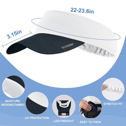 Sukeen Cooling Stretchy Sun Visor for Women Men UV Protection Cooling Hat - color: Black and White