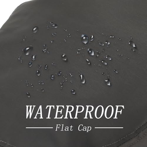 Newsboy Flat Cap for Men Waxed Cotton Cabbie Hats for Men Gatsby Irish Ivy Cap Summer Waterproof Golf Driving Hats - color: Gray-waterproof and Anti-uv, size: Medium