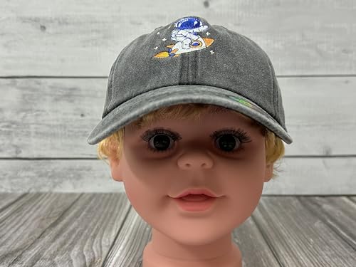 Embroidered Baseball Hats for Girls Boys - color: Astronaut (Washed Black)