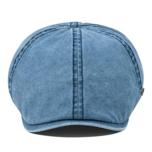 VOBOOM Cotton Flat Cabbie Hat Gatsby Ivy Irish Hunting Newsboy Cap - color: Washed Navy