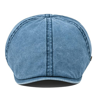 VOBOOM Cotton Flat Cabbie Hat Gatsby Ivy Irish Hunting Newsboy Cap - color: Washed Navy