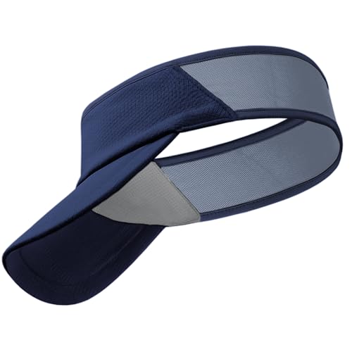 Sports Sun Visors Hat Women Men,Lightweight Cooling Stretchy Visor - color: 1-navy Blue