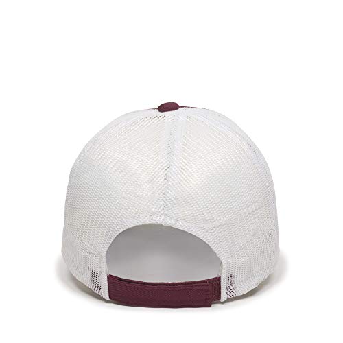 Outdoor Cap Garment Washed Meshback Cap - color: Burgundy/White