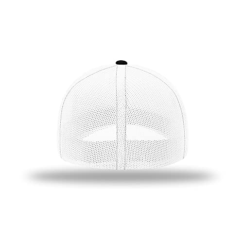 Richardson 110 Trucker R-Flex Baseball Cap| Fitted Mesh Back Hat - color: Black/White, size: Large-X-Large