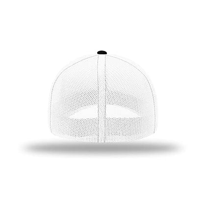 Richardson 110 Trucker R-Flex Baseball Cap| Fitted Mesh Back Hat - color: Black/White, size: Large-X-Large
