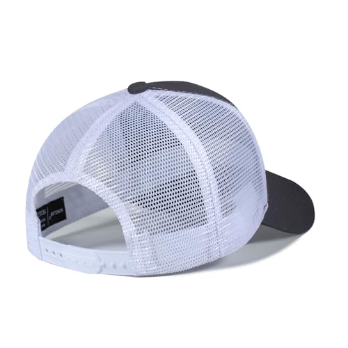 American Flag Trucker Hat - Snapback Hat, Baseball Cap for Men Women - Breathable Mesh Side, Adjustable Fit - for Casual Wear - color: Dark Gray/White